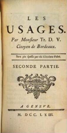 Les Usages, 2