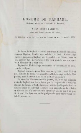 L'ombre de Raphael