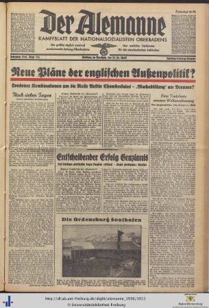 25./26.04.1936 (Samstag/Sonntag-Ausgabe)