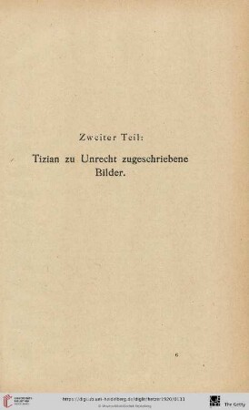 Zweiter Teil: Tizian zu Unrecht zugeschriebene Bilder