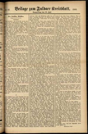 Zweite Ausgabe vom Donnerstag, den 19. Juli 1900.