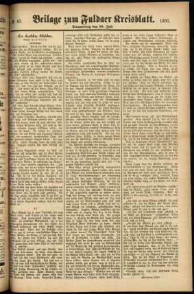 Zweite Ausgabe vom Donnerstag, den 19. Juli 1900.