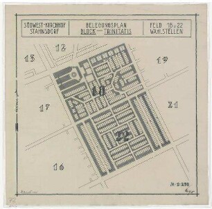 Belegungspläne Trinitatis (Original) Südwestkirchhof Stahnsdorf - Feld 18,22 Wahlstellen
