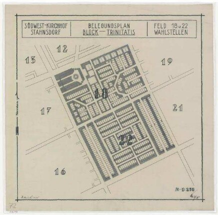 Belegungspläne Trinitatis (Original) Südwestkirchhof Stahnsdorf - Feld 18,22 Wahlstellen