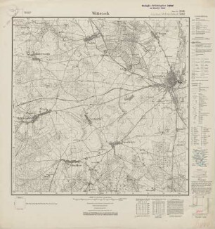 2840 (alte Nr.: 1393) Wittstock, Meßtischblatt (4cm - Karte)