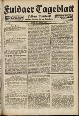Ausgabe vom Freitag, den 28. Oktober 1921.
