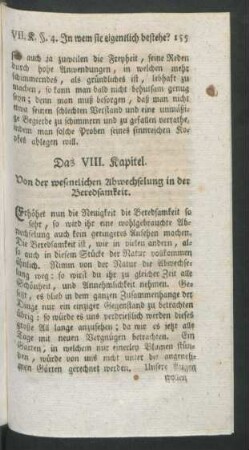 Das VIII. Kapitel. Von der wesentlichen Abwechselung in der Beredsamkeit