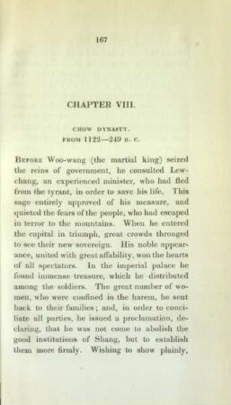 Chapter VIII. Chow dynasty. From 1122 - 249 B. C.