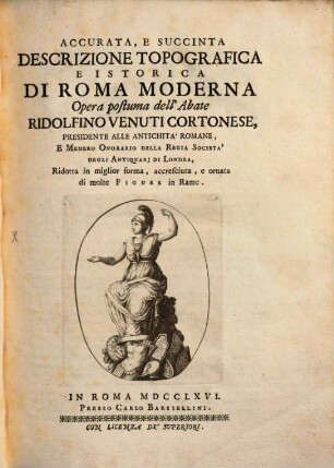 Accurata, E Succinta Descrizione Topografica, E Istorica Di Roma Moderna : Opera Postuma. 2