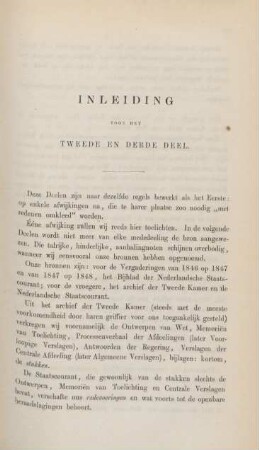 Inleiding voor het tweede en derde deel