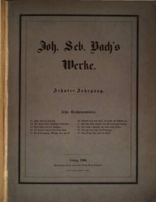 Johann Sebastian Bach's Werke, 10. Kirchencantaten, Fünfter Band