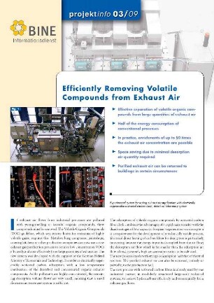 Efficiently Removing Volatile Compounds from Exhaust Air.