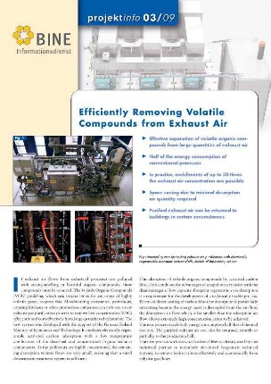 Efficiently Removing Volatile Compounds from Exhaust Air.