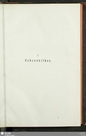 I. Lebensbilder