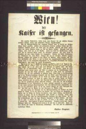 Maueranschlag: Wien! Bericht über die Wiener Oktoberrevolution; undatiert