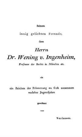 Seinem innig geliebten Freunde, ...