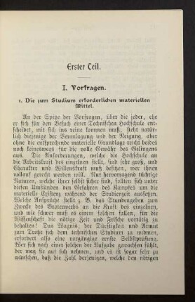 I. Vorfragen.