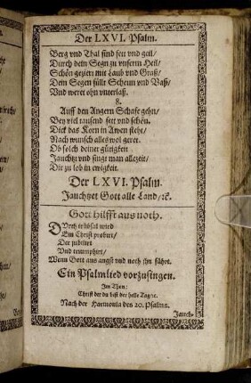 Der LXVI. Psalm. - Der LXX. Psalm.
