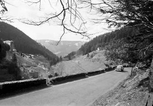 Gütenbach: Oberes Simonswäldertal bei Gütenbach; Vordergrund Straße