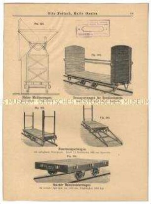 Verschiedene Transport-Schienenwagen
