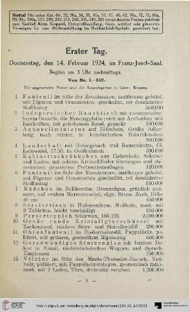 Erster Tag (Nr. 1-162)