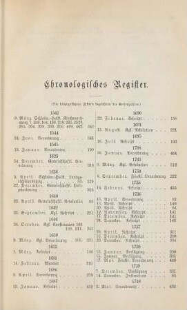 Chronologisches Register.