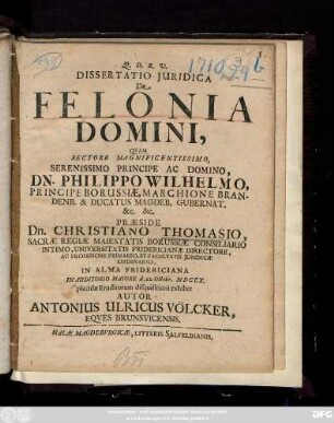 Dissertatio Juridica De Felonia Domini