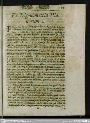 Ex Trigonometria Planorum