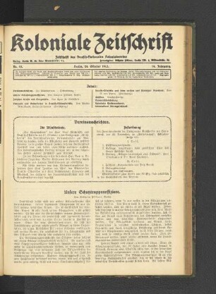 Nr. 43. Berlin, 24. Oktober 1913. 14. Jahrgang.