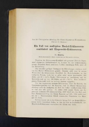 Ein Fall von multiplem Muskel-Echinococcus combiniert mit Eingeweide-Echinococcen.