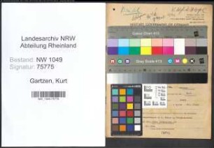 Entnazifizierung Kurt Gartzen , geb. 23.04.1909 (Kaufmaennischer Angestellter)