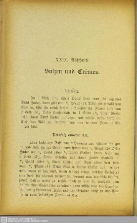 XXIX. Abschnitt. Sulzen und Crêmes