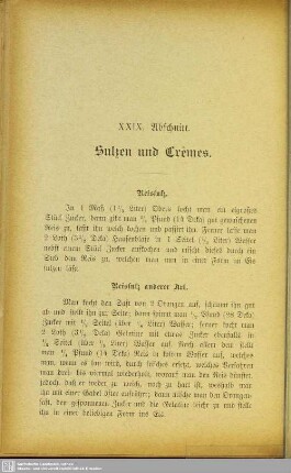 XXIX. Abschnitt. Sulzen und Crêmes