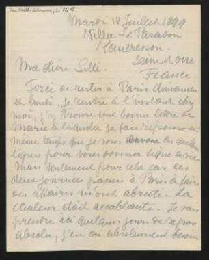 Brief an Lilli Lehmann : 18.07.1899