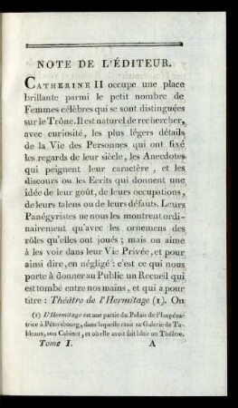 Note De L'Éditeur.