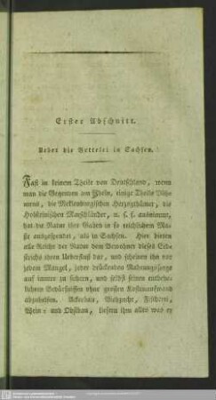 Erster Abschnitt. Ueber die Bettelei in Sachsen