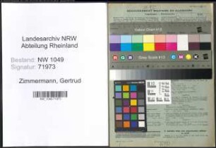Entnazifizierung Gertrud Zimmermann , geb. 11.02.1907 (Direktrice)