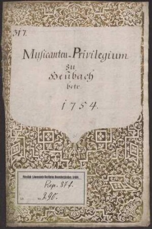 Musikanten-Privilegium zu Heubach
