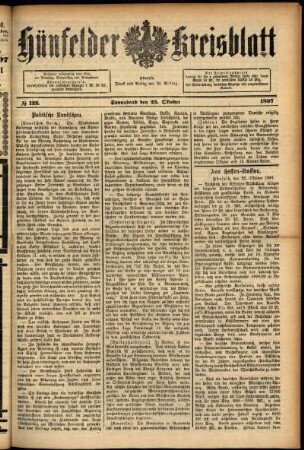 Ausgabe vom Samstag, den 23. Oktober 1897.
