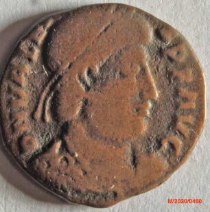 Römische Münze, Nominal Centenionalis, Prägeherr Valens, Prägeort Thessaloniki, Original