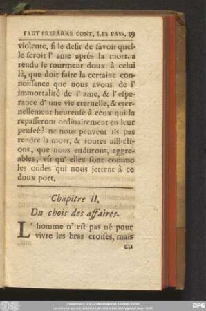 Chapitre II. Du chois des affaires.