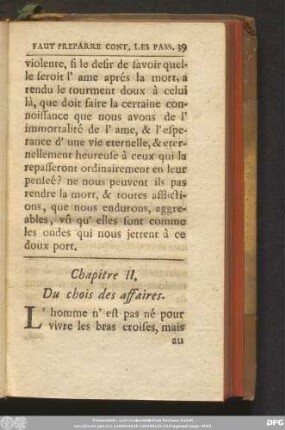 Chapitre II. Du chois des affaires.