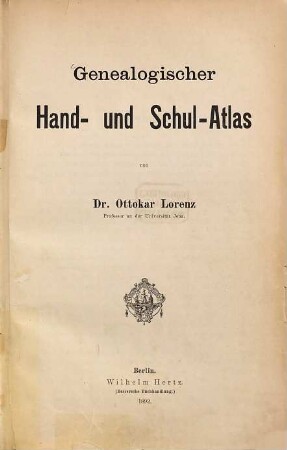 Genealogischer Hand- und Schulatlas