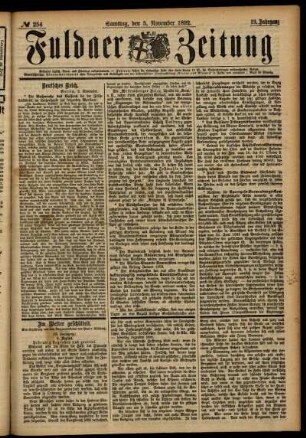 Ausgabe vom Samstag, den 05. November 1892.