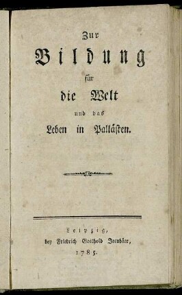 Zur Bildung für die Welt und das Leben in Pallästen