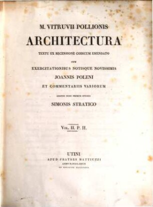 M. Vitruvii Pollionis Architectura, 2,2