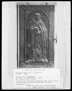 Grabplatte für Balthasar von Neuenstadt (+ 1516)