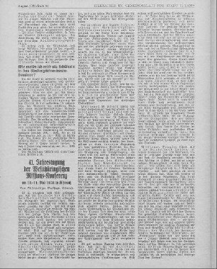 41. Jahrestagung der Westthüringischen Missions-Konferenz am 10. - 11. Mai in Eisenach