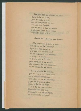 Carta de amor á una joven
