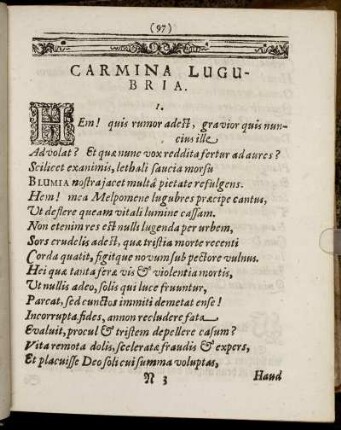 Carmina Lugubria.